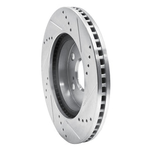 R1 06-18 Lexus HS250H Front Left Drilled & Slotted Silver Brake Rotor