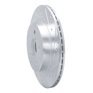 R1 2015-2025 Subaru WRX Rear Right Drilled & Slotted Silver Brake Rotor