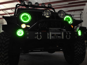 Oracle 07-17 Jeep Wrangler Surface Mount LED Headlight Halo Kit - Green