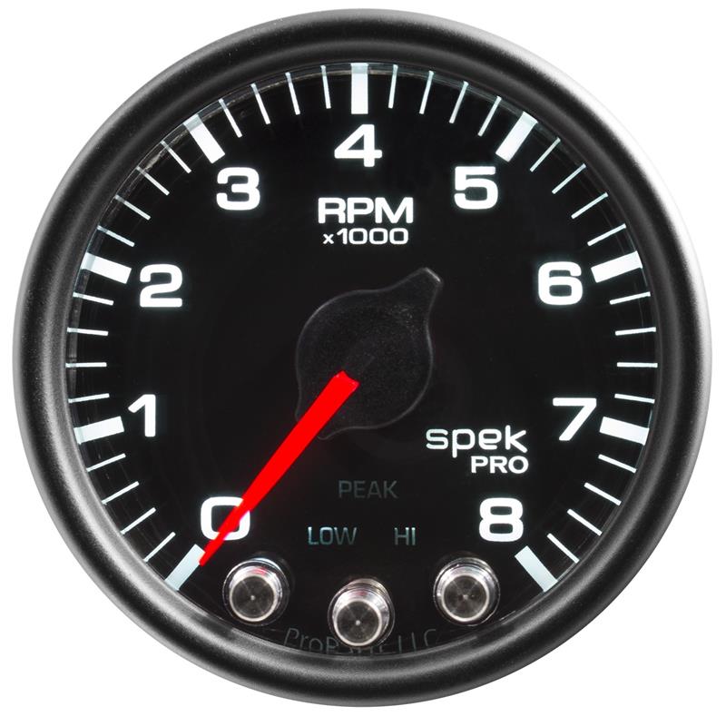 Autometer Spek-Pro Gauge Nitrous Press 2 1/16in 1600psi Stepper Motor W/Peak & Warn Blk/Blk