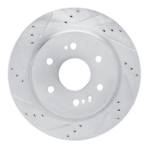 R1 2019-2025 Cadillac Escalade ESV Rear Left Drilled & Slotted Silver Brake Rotor