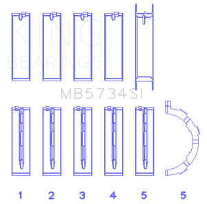 King Engine Bearings Ford 302 Cid Coyote (Size +0.5mm) Main Bearing Set