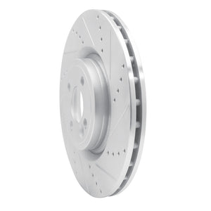 R1 13-13 Mini Cooper (Excl Clubman) Front Right Drilled & Slotted Silver Brake Rotor