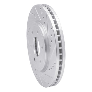 R1 05-21 Nissan Frontier Front Right Drilled & Slotted Silver Brake Rotor