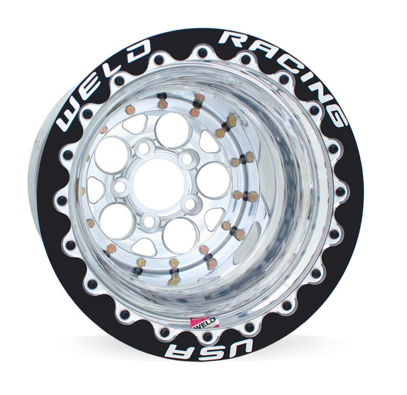 Weld Magnum 15x10 / 5x4.5 / 4 BS / 3.18 HB - Polished Center - Polished Shell - Black SBL MT Wheel