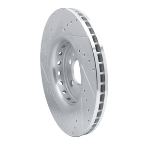 R1 14-23 Dodge Charger Front Right Drilled & Slotted Silver Brake Rotor