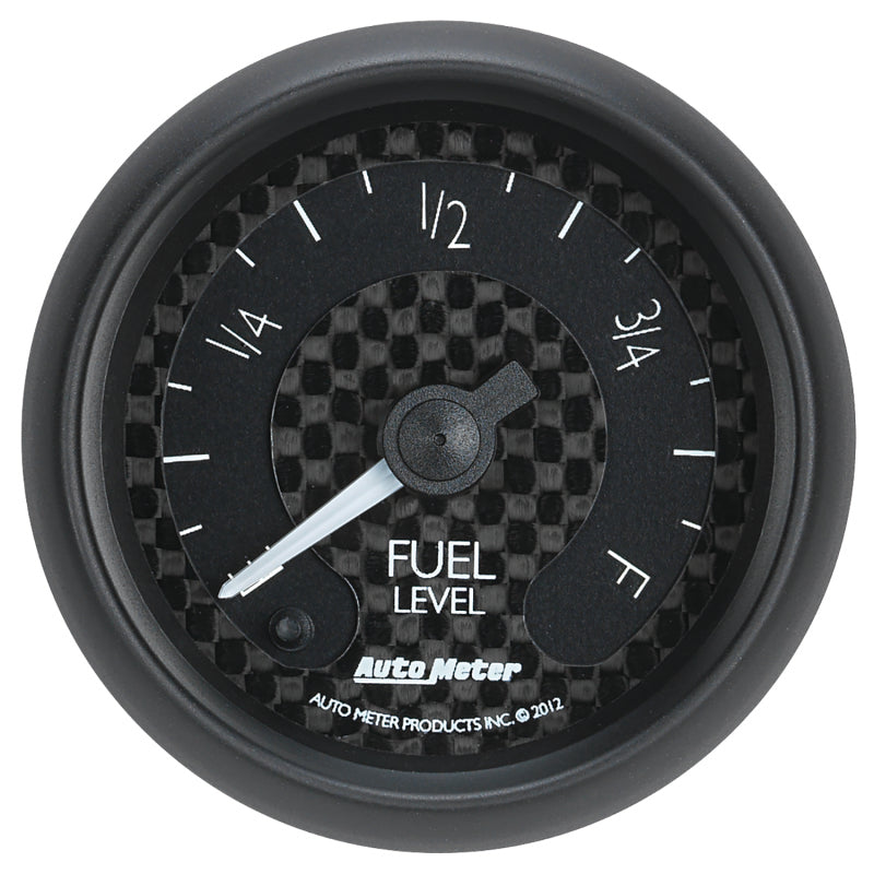 Autometer GT Series 52mm Full Sweep Electronic 0-280 ohm Fuel Level Programmable Empty-Full Range
