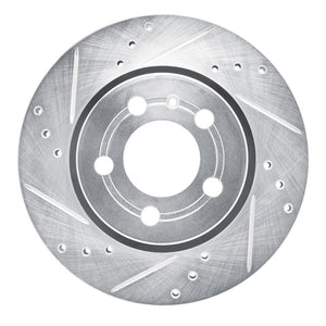 R1 00-06 Audi TT Quattro Rear Left Drilled & Slotted Silver Brake Rotor