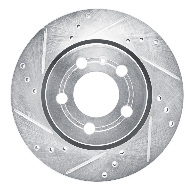 R1 00-06 Audi TT Quattro Rear Left Drilled & Slotted Silver Brake Rotor