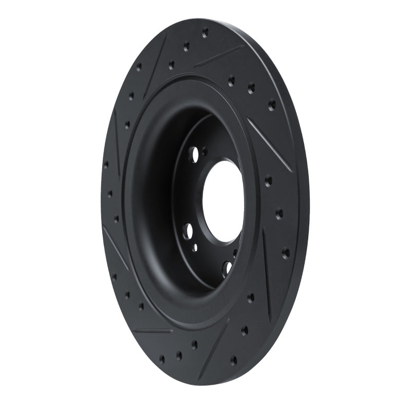 R1 17-25 Acura Integra Rear Right Drilled & Slotted Black Brake Rotor
