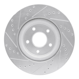 R1 14-19 Nissan Rogue Front Right Drilled & Slotted Silver Brake Rotor