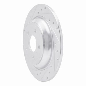 R1 2016-2025 Ford Bronco Sport Rear Left Drilled & Slotted Silver Brake Rotor