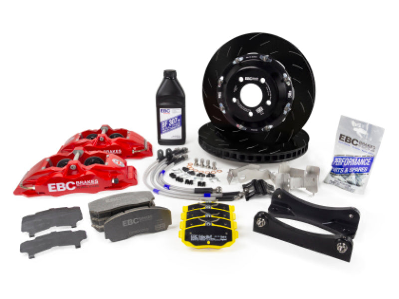 EBC Racing 11-17 Suzuki Swift Z32 1.6L Red Apollo-4 Calipers 330mm Rotors Front Big Brake Kit