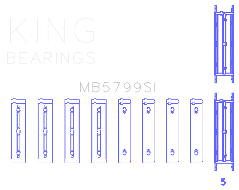 King Engine Bearings Subaru FA20/ Toyota 4U-GSE/ O/S Housing .005in (Size 0.05) Main Bearing Set