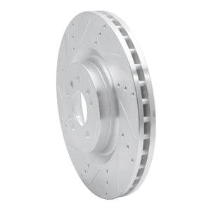 R1 12-19 Mercedes-Benz GLE300D Front Left Drilled & Slotted Silver Brake Rotor