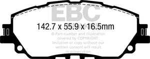 EBC 2019+ Lexus UX200 2.0L Turbo Greenstuff Front Brake Pads