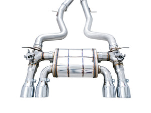 AWE Tuning BMW F8X M3/M4 SwitchPath Cat-Back Exhaust - Chrome Silver Tips
