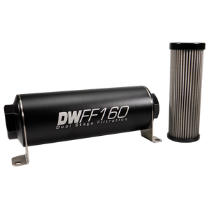 DeatschWerks Stainless Steel 5 Micron Universal Inline Fuel Filter Housing Kit (160mm)