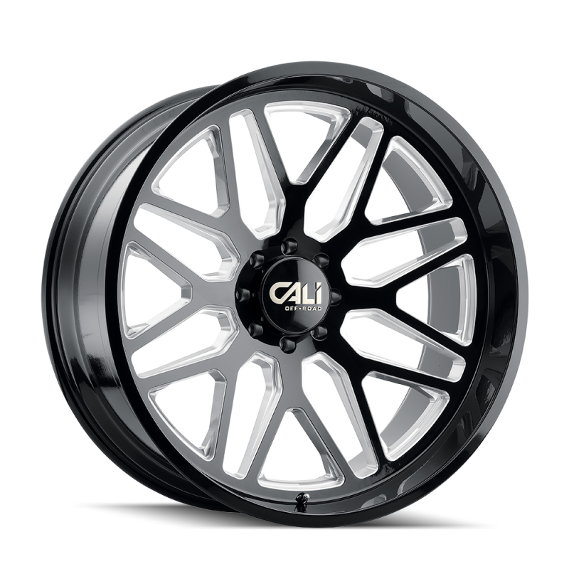 Cali Off-Road 9115 Invader 22x12 / 6x139.7 BP / -51mm Offset / 106.1mm Hub Gloss Black Milled Wheel