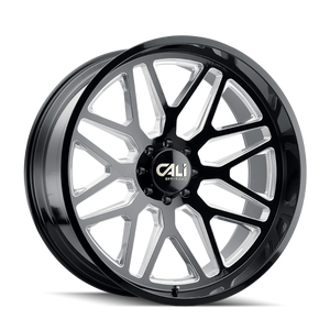 Cali Off-Road 9115 Invader 20x10 / 8x165.1 BP / -25mm Offset / 125.2mm Hub Gloss Black Milled Wheel