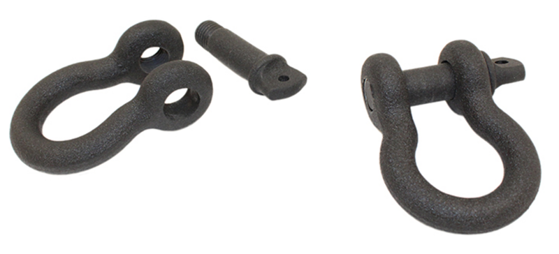 Fishbone Offroad D Ring 3/4In Gloss - Black 2 Piece Set