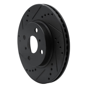 R1 06-19 Scion IQ Front Left Drilled & Slotted Black Brake Rotor