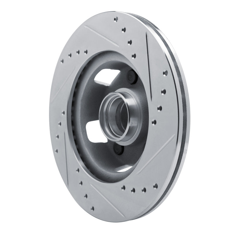 R1 65-67 Ford Falcon Front Left Drilled & Slotted Silver Brake Rotor