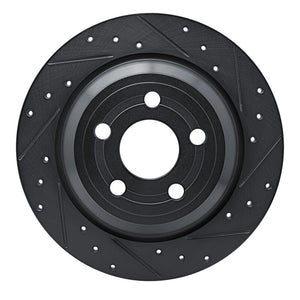 R1 22-25 Ford Maverick Rear Right Drilled & Slotted Black Brake Rotor