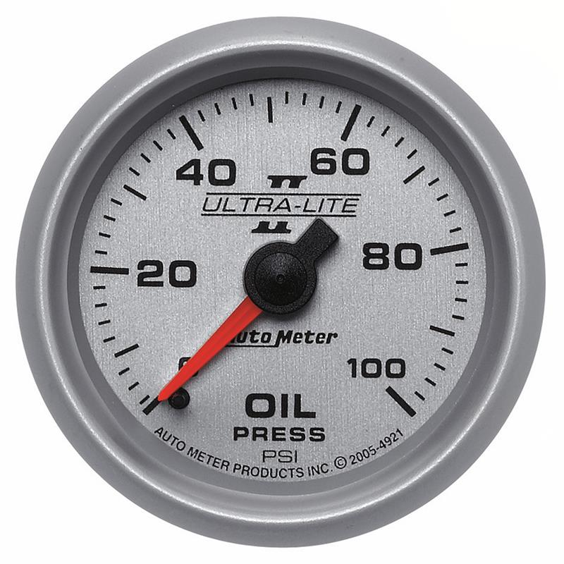 Autometer Ultra-Lite II 52mm 0-100 PSI Mechanical Oil Pressure Gauge