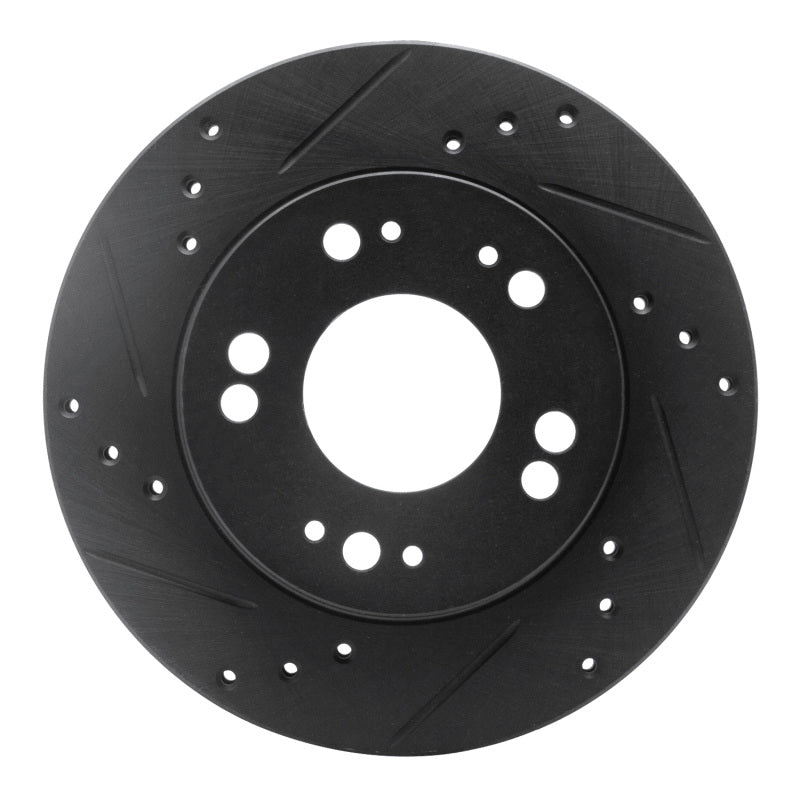 R1 90-05 Chrysler SEBRING Front Left Drilled & Slotted Black Brake Rotor