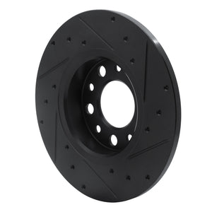 R1 15-25 Alfa Romeo Tonale Rear Left Drilled & Slotted Black Brake Rotor