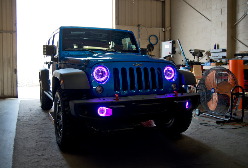 Oracle Jeep Wrangler JK 07-17 LED Waterproof Halo Kit - ColorSHIFT w/o Controller