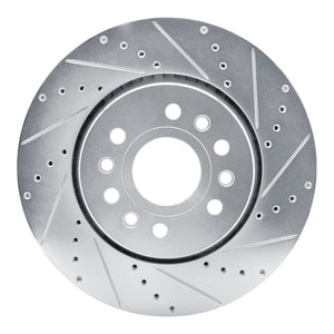 R1 21-25 Jeep Grand Wagoneer Front Right Drilled & Slotted Silver Brake Rotor