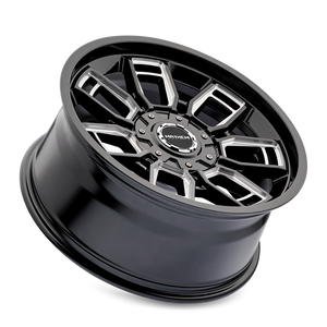 Mayhem 8118 Ordinance 20x9 / 5x127/139.7 BP / 87.1mm Hub Gloss Black Wheel w/ Milled Spokes