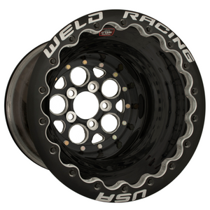 Weld Magnum 16x16 / 5x4.75 / 4 BS / 3.18 HB - Black Center - Black Shell - Black DBL Wheel