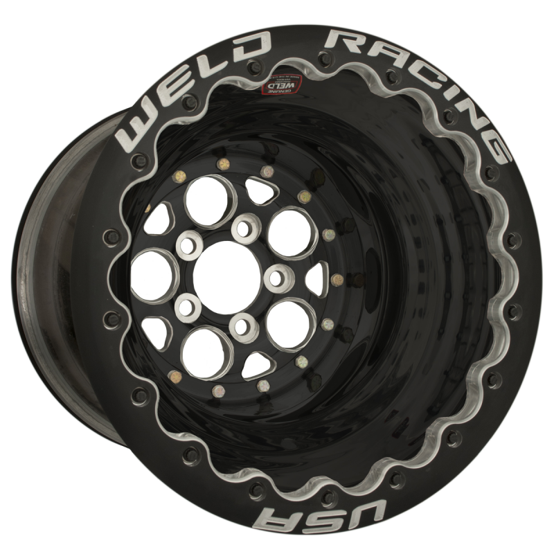 Weld Magnum 16x16 / 5x4.75 / 5 BS / 3.18 HB - Black Center - Black Shell - Black DBL Wheel