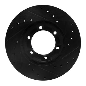 R1 87-89 Dodge Raider Front Left Drilled & Slotted Black Brake Rotor