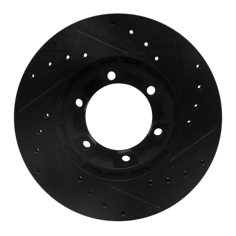 R1 87-89 Dodge Raider Front Left Drilled & Slotted Black Brake Rotor