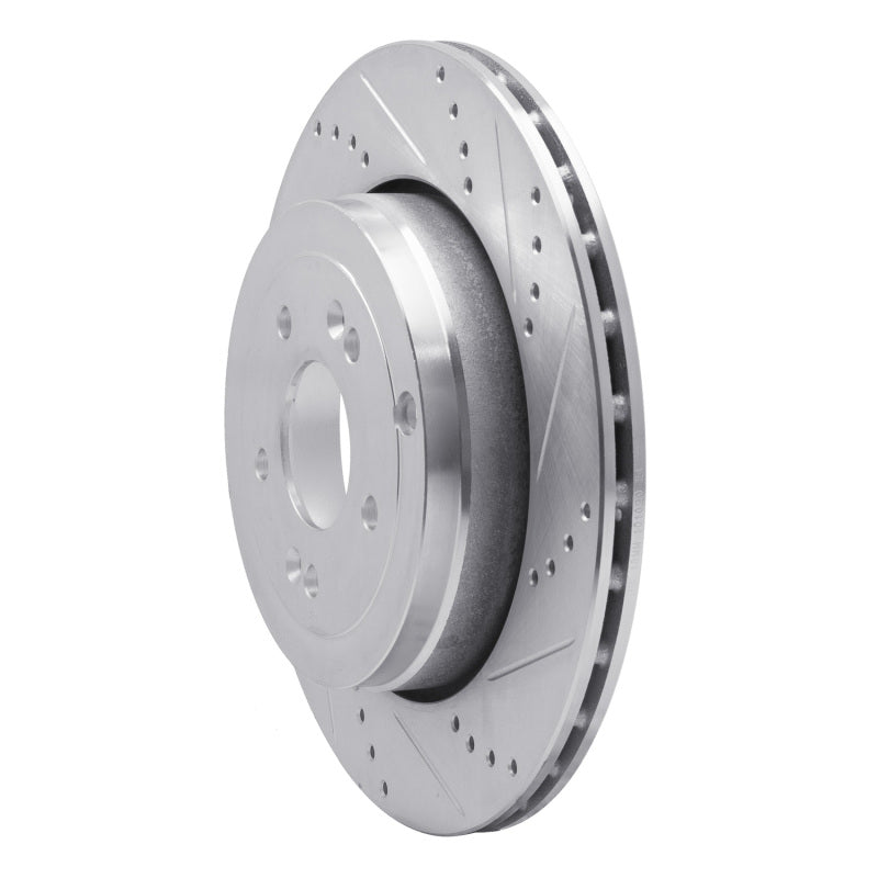 R1 10-16 Hyundai Genesis Coupe Rear Right Drilled & Slotted Silver Brake Rotor