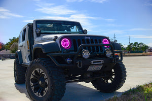 Oracle Jeep Wrangler JK 07-17 LED Waterproof Halo Kit - ColorSHIFT w/o Controller