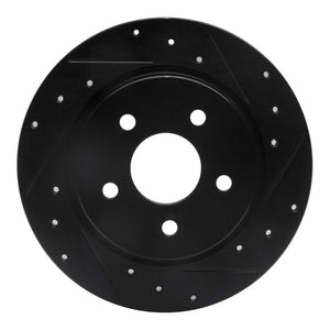 R1 06-07 Mazda 6 Rear Right Drilled & Slotted Black Brake Rotor