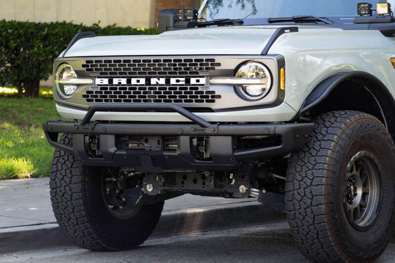 DV8 Offroad 21-22 Ford Bronco Factory Front Bumper License Relocation Bracket - Side