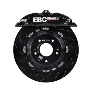EBC Racing 12-17 Ford Fiesta ST (Mk7) Black Apollo-4 Calipers 330mm Rotors Front Big Brake Kit