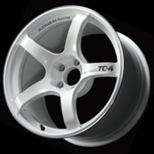 Advan TC4 18x9.5 +12 5x114.3 Racing White and Ring Wheel