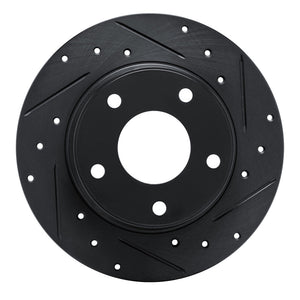 R1 20-25 Nissan SENTRA Rear Right Drilled & Slotted Black Brake Rotor