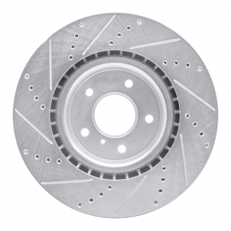 R1 03-08 Infiniti G35 Front Right Drilled & Slotted Silver Brake Rotor