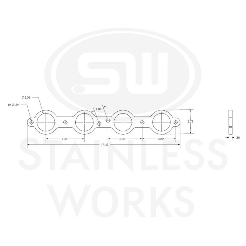 Stainless Works Chevrolet LS1/LS6 Round Port Header 304SS Exhaust Flanges 2in Primaries