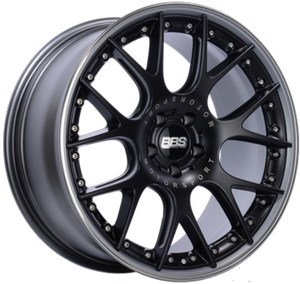 BBS CH-RII 22x10.5 5x112 ET15 Satin Black Center Platinum Lip SS Rim Prot Wheel - 82mm PFS Req