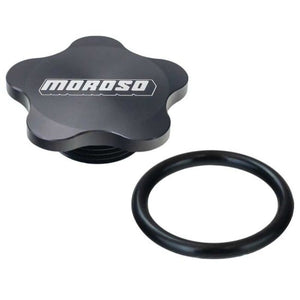 Moroso 1 3/8in-12 Thread Aluminum Filler Cap Kit - Black Anodized
