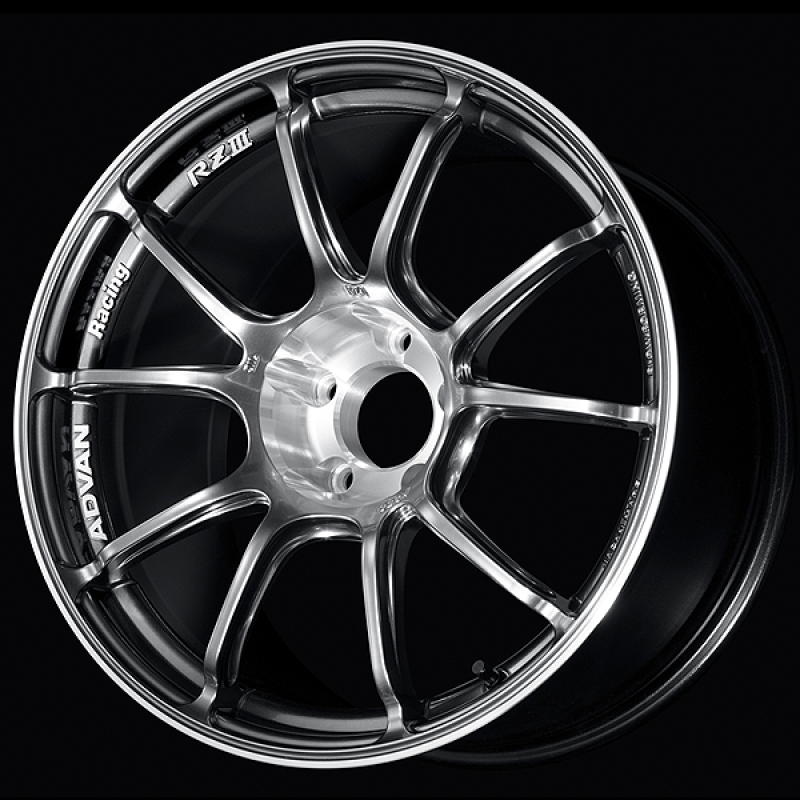 Advan RZIII 18x9.5 / +12 Offset / 5x114.3 BC / 73mm Bore / Hyper Platinum Black & Diamond Cut